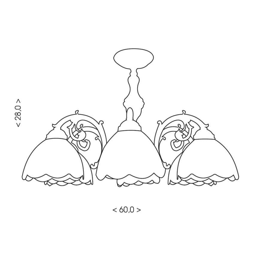 Brilagi - Lustră aplicată Tiffany SIENNA, 6x E27/60W/230V, Ø 60 cm