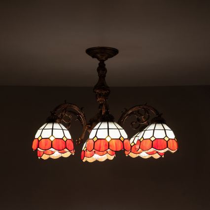 Brilagi - Lustră aplicată Tiffany SIENNA, 6x E27/60W/230V, Ø 60 cm