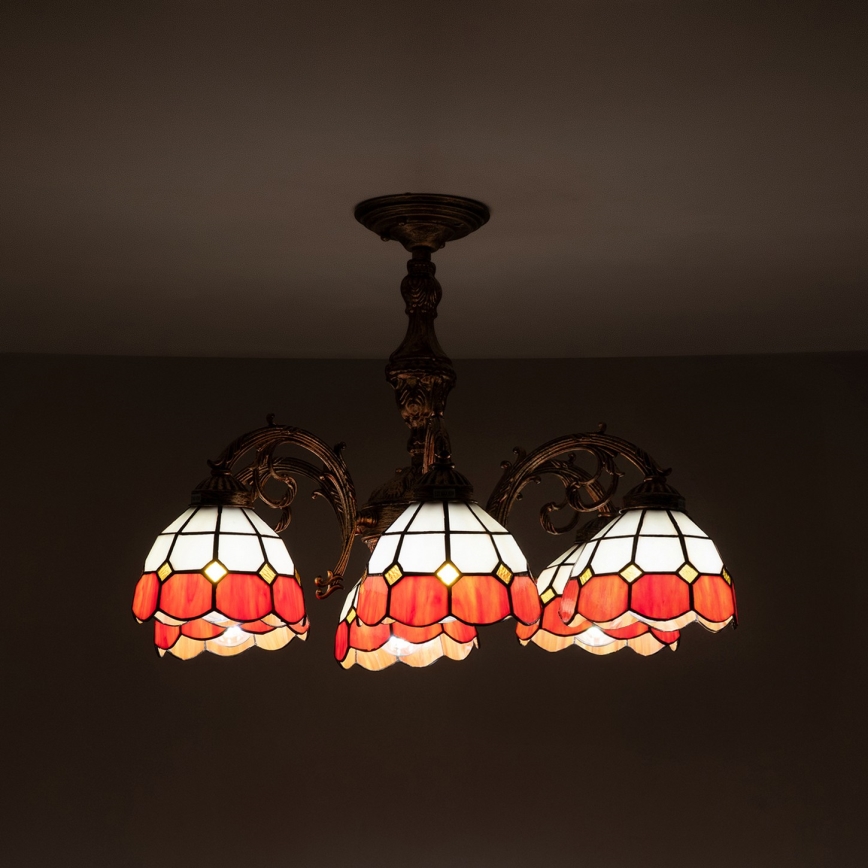 Brilagi - Lustră aplicată Tiffany SIENNA, 6x E27/60W/230V, Ø 60 cm