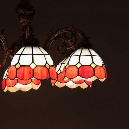 Brilagi - Lustră aplicată Tiffany SIENNA, 6x E27/60W/230V, Ø 60 cm
