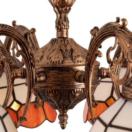 Brilagi - Lustră aplicată Tiffany SIENNA, 6x E27/60W/230V, Ø 60 cm