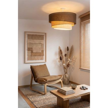Brilagi - Lustră aplicată TRIO 3xE27/60W/230V Ø 60 cm maro/bej/alb