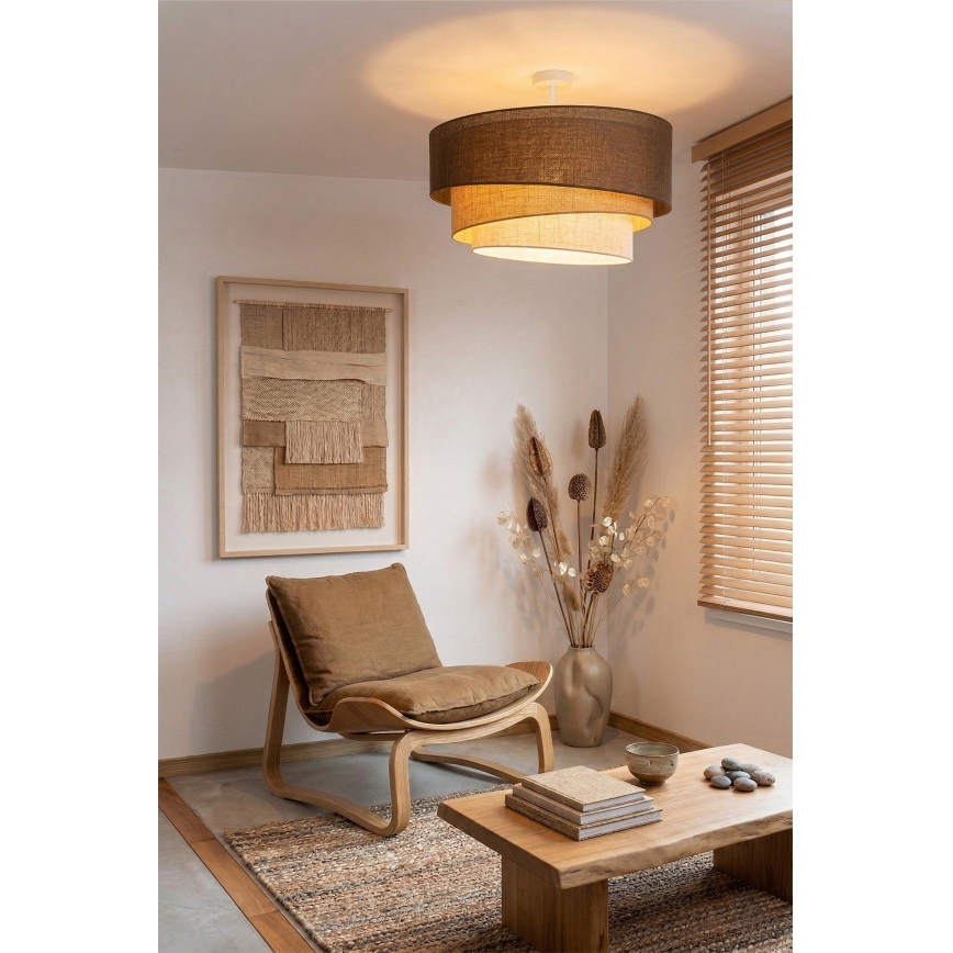 Brilagi - Lustră aplicată TRIO 3xE27/60W/230V Ø 60 cm maro/bej/alb