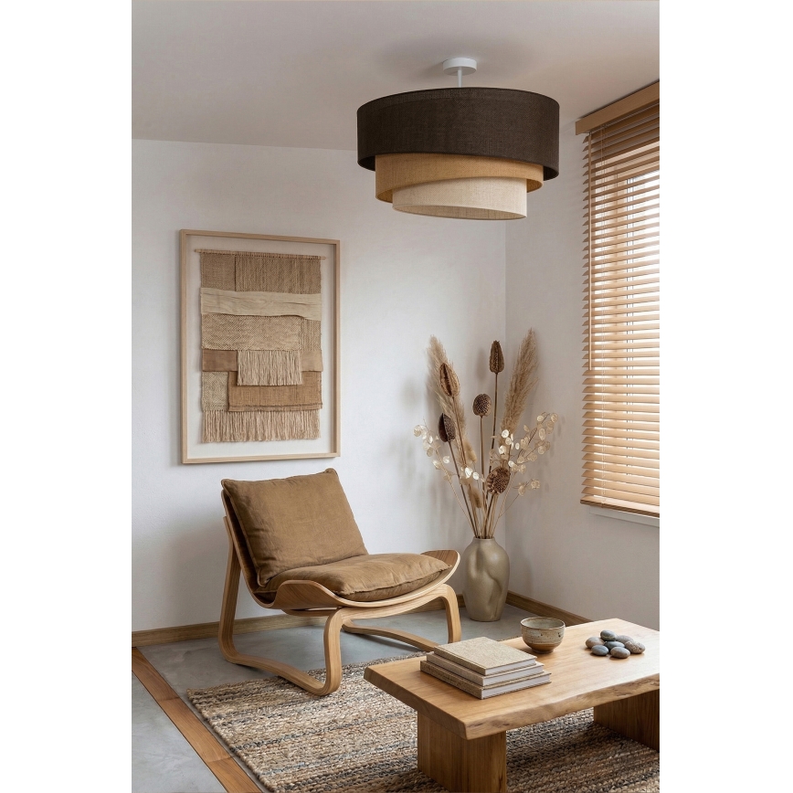 Brilagi - Lustră aplicată TRIO 3xE27/60W/230V Ø 60 cm maro/bej/alb