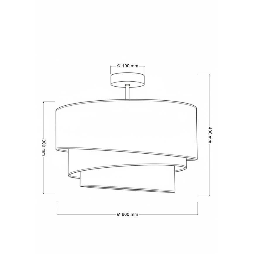 Brilagi - Lustră aplicată TRIO 3xE27/60W/230V Ø 60 cm maro/bej/alb