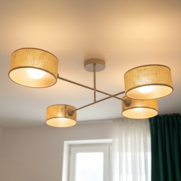 Brilagi - Lustră aplicată VIRGO 4xE14/40W/230V bej/auriu