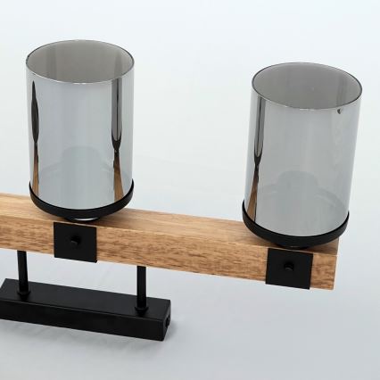 Brilagi - Lustră aplicată VISTA, 3x E27/60W/230V, finisaj stejar