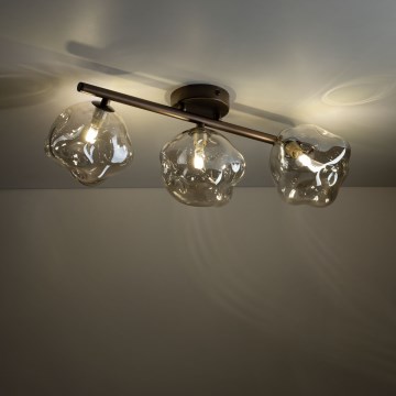 Brilagi - Lustră aplicată VULCANO 3xG9/8W/230V bronz/bej fumuriu