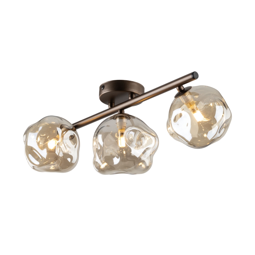 Brilagi - Lustră aplicată VULCANO 3xG9/8W/230V bronz/bej fumuriu