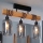 Brilagi - Lustră aplicată WOOD GLASS 3xE27/60W/230V pin/negru/gri fumuriu