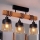 Brilagi - Lustră aplicată WOOD GLASS 3xE27/60W/230V pin/negru/maro fumuriu