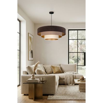 Brilagi - Lustră cu cablu LUNETA 3xE27/60W/230V Ø 80 cm maro/bej/crem