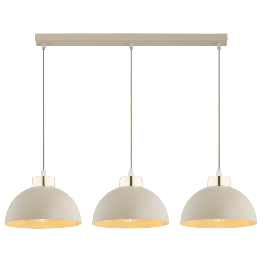 Brilagi - Lustră cu cablu MOON 3xE27/60W/230V bej/auriu