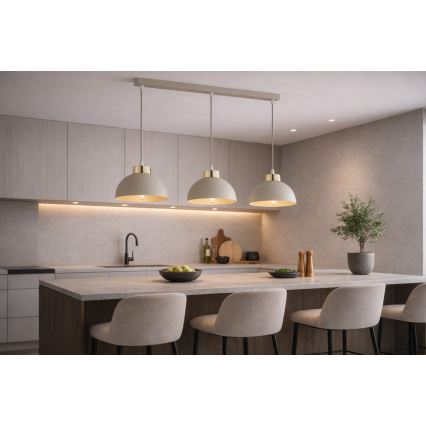 Brilagi - Lustră cu cablu MOON 3xE27/60W/230V bej/auriu