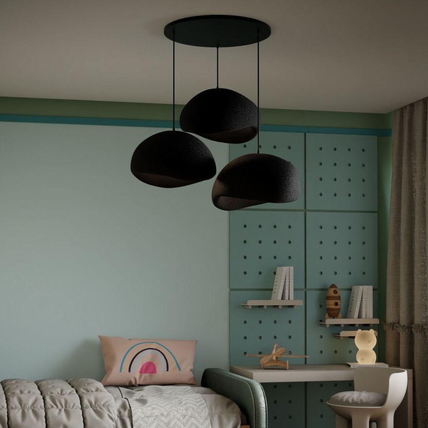 Brilagi - Lustră cu cablu WABI SABI 3xE27/40W/230V Ø 60 cm negru