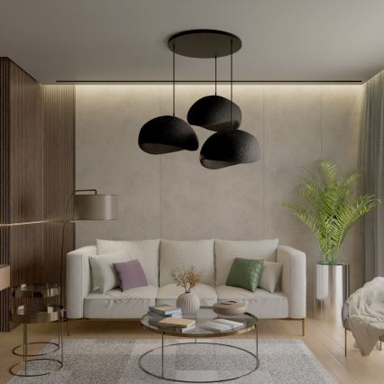 Brilagi - Lustră cu cablu WABI SABI 3xE27/40W/230V Ø 60 cm negru