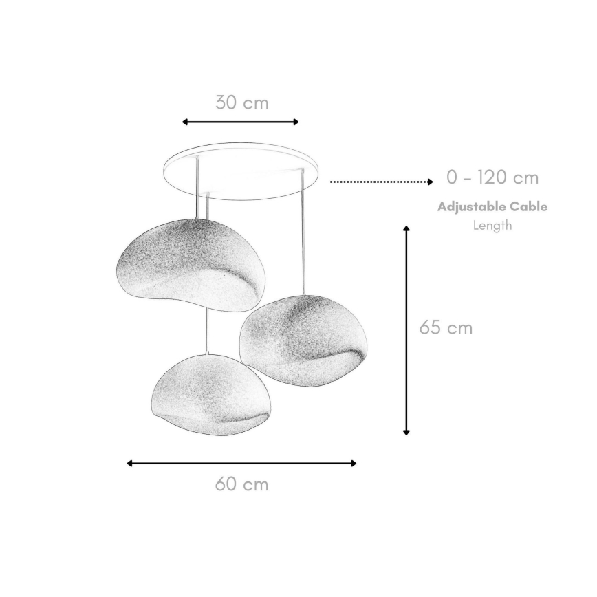 Brilagi - Lustră cu cablu WABI SABI 3xE27/40W/230V Ø 60 cm negru