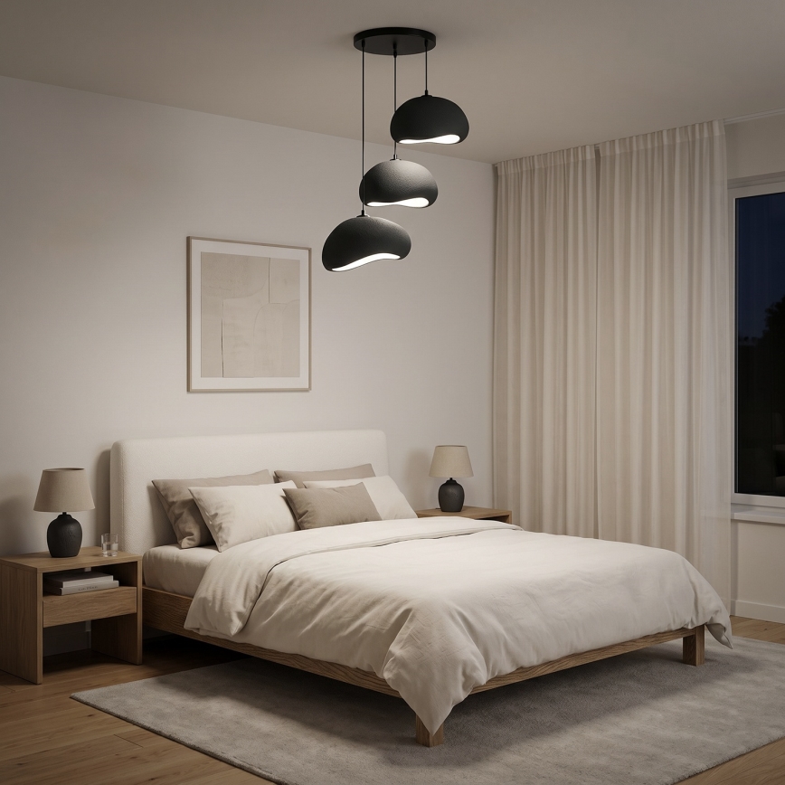Brilagi - Lustră cu cablu WABI SABI 3xE27/40W/230V Ø 60 cm negru