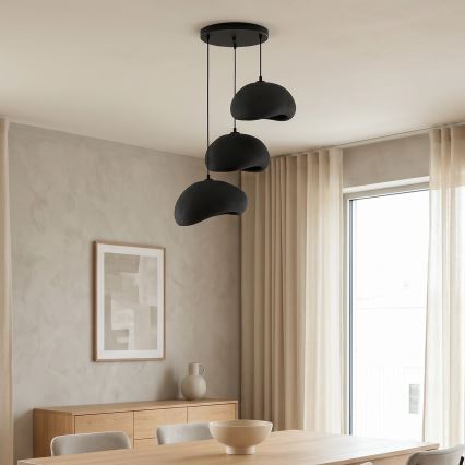 Brilagi - Lustră cu cablu WABI SABI 3xE27/40W/230V Ø 60 cm negru