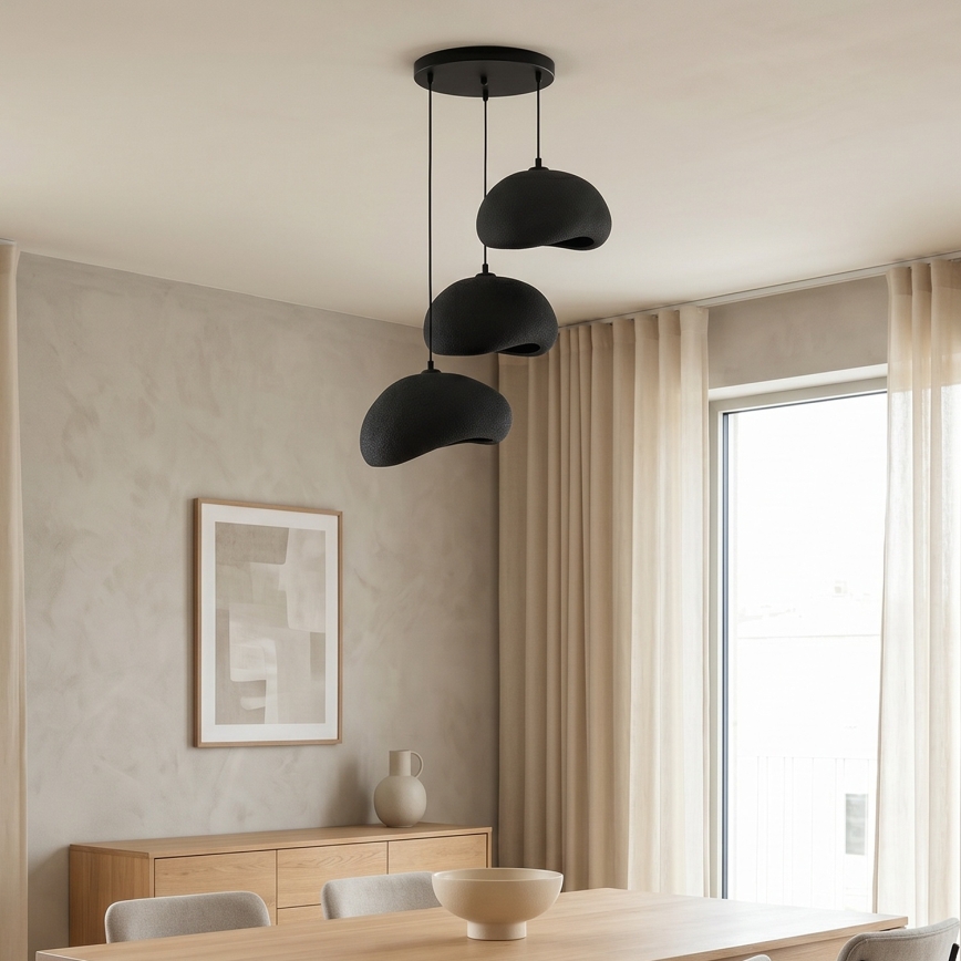 Brilagi - Lustră cu cablu WABI SABI 3xE27/40W/230V Ø 60 cm negru