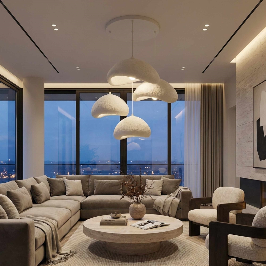 Brilagi - Lustră cu cablu WABI SABI 4xE27/40W/230V Ø 90 cm, albă