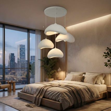 Brilagi - Lustră cu cablu WABI SABI 4xE27/40W/230V Ø 90 cm, albă