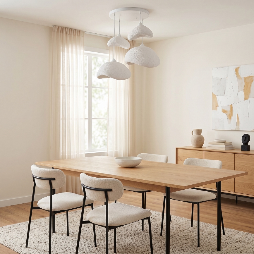 Brilagi - Lustră cu cablu WABI SABI 4xE27/40W/230V Ø 90 cm, albă