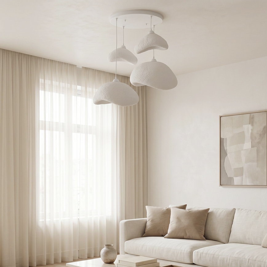 Brilagi - Lustră cu cablu WABI SABI 4xE27/40W/230V Ø 90 cm, albă