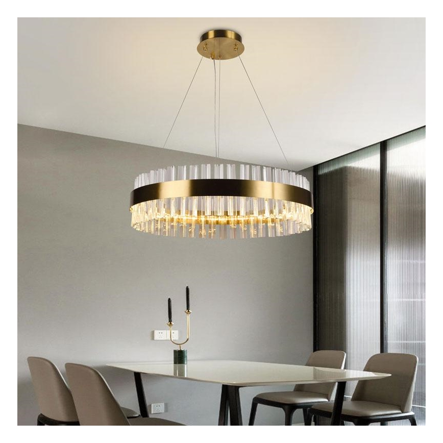 Brilagi - Lustră LED din cristal HALO, dimabilă, suspendată pe cablu, LED/40W/230V 3000-6500K, Ø 60 cm + telecomandă