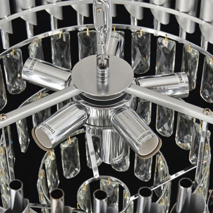 Brilagi - Lustră cu lanț ECLIPSE 7xE14/10W/230V, diametru 48 cm, argintie