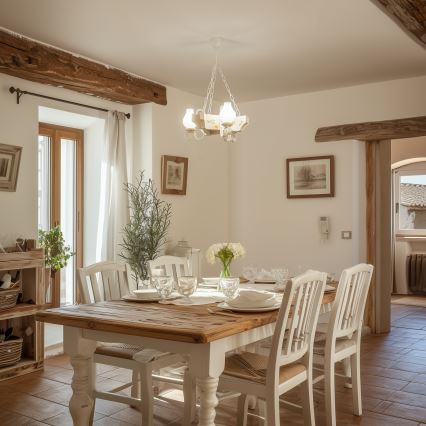 Brilagi - Lustră cu lanț QUEEN 3xE14/40W/230V fag/crem