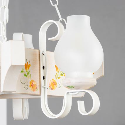 Brilagi - Lustră cu lanț QUEEN 3xE14/40W/230V fag/crem