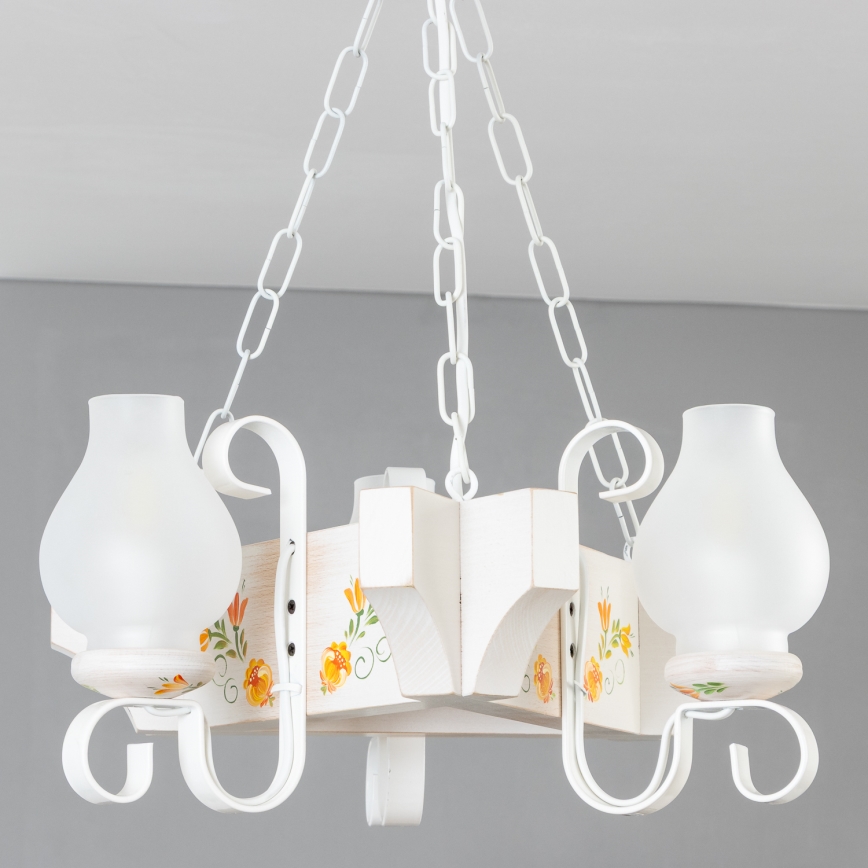 Brilagi - Lustră cu lanț QUEEN 3xE14/40W/230V fag/crem