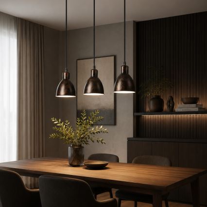 Brilagi - Lustra cu LED pe cablu RIDDY 3xE27/60W/230V cupru/patină