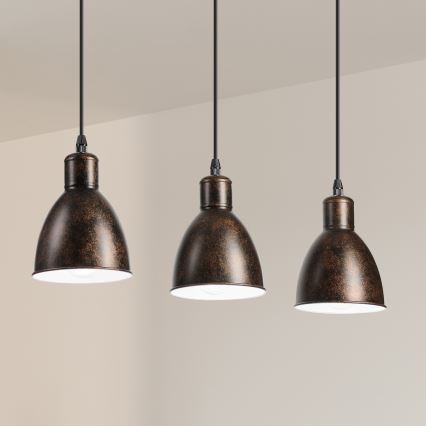 Brilagi - Lustra cu LED pe cablu RIDDY 3xE27/60W/230V cupru/patină