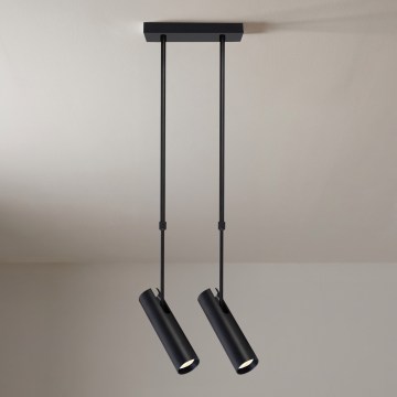 Brilagi - Lustră cu tijă SELE, 2xGU10/30W/230V, neagră