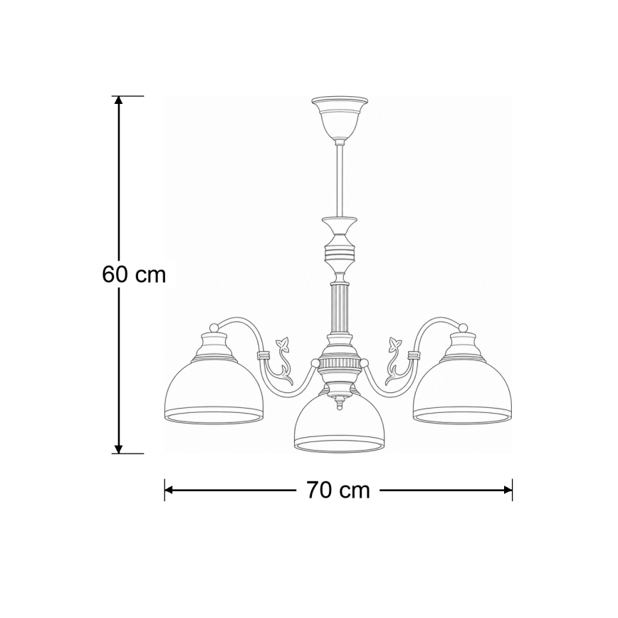 Brilagi - Lustra cu tijă TAURUS 3xE27/15W/230V Ø 70 cm bronz
