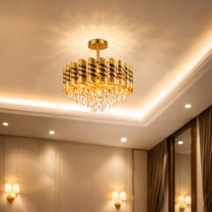 Brilagi - Lustră de tavan aplicată CRISTAL 5xE14/40W/230V Ø 38 cm