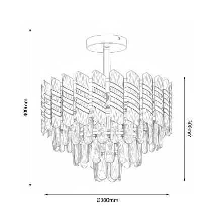 Brilagi - Lustră de tavan aplicată CRISTAL 5xE14/40W/230V Ø 38 cm