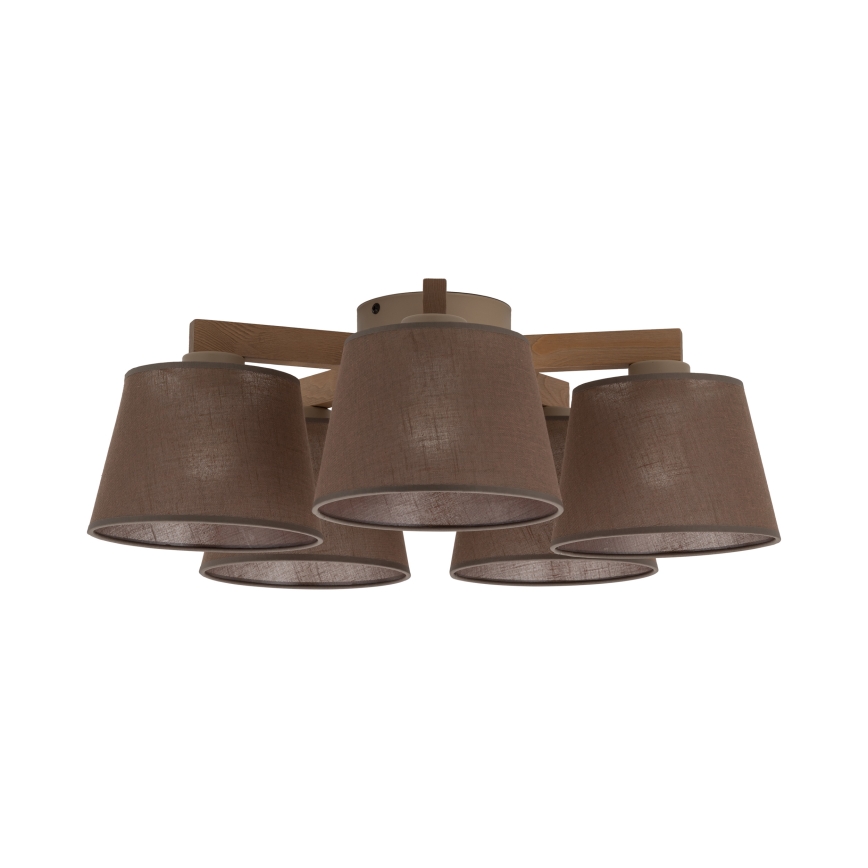 Brilagi - Lustră de tavan aplicată LATTE SABIA 5xE27/15W/230V pin/maro