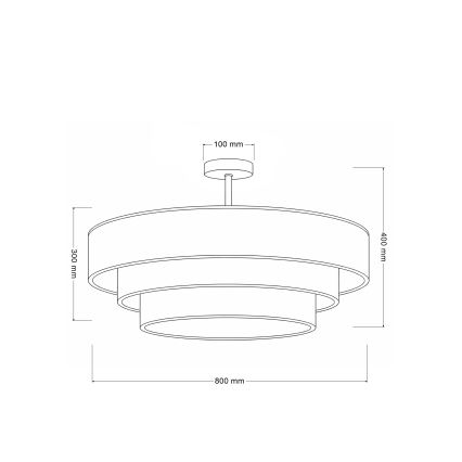 Brilagi - Lustră de tavan aplicată LUNETA 3xE27/60W/230V Ø 80 cm bej/auriu