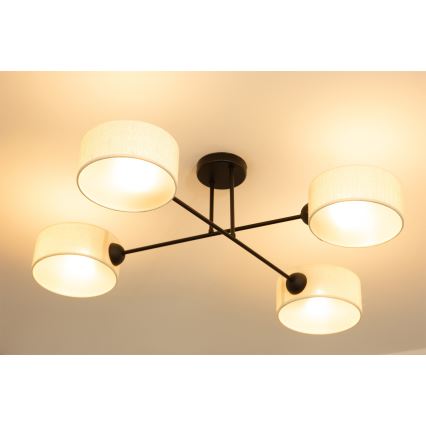 Brilagi - Lustră de tavan aplicată VIRGO 4xE14/40W/230V, crem/negru