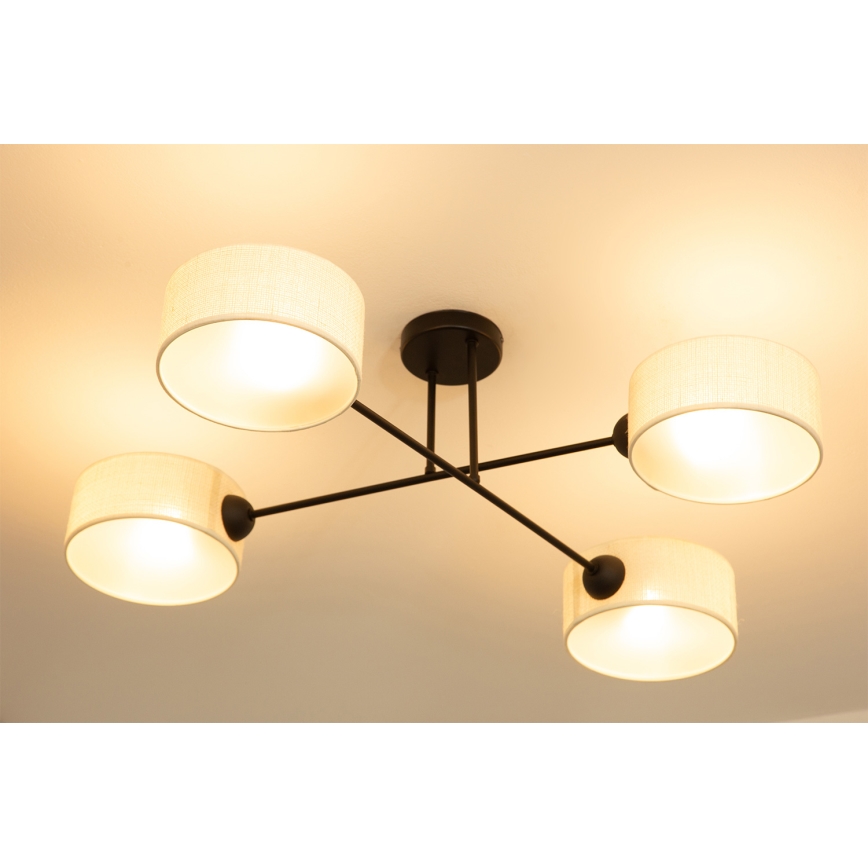 Brilagi - Lustră de tavan aplicată VIRGO 4xE14/40W/230V, crem/negru