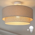 Brilagi - Lustră LED aplicată BOHO BOBO 1 x E27/60W/230V, Ø 40 cm, cu buline, bej/crem