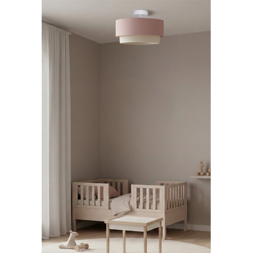 Brilagi - Lustră LED aplicată BOHO BOBO 1xE27/10W/230V Ø 40 cm roz/crem