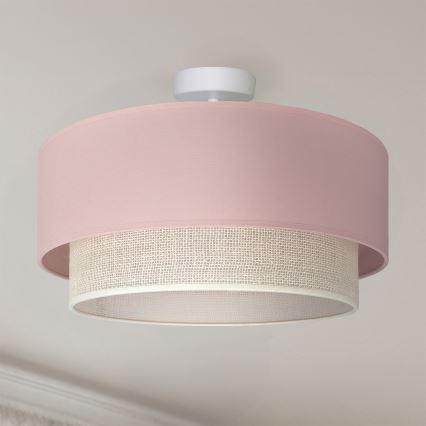 Brilagi - Lustră LED aplicată BOHO BOBO 1xE27/10W/230V Ø 40 cm roz/crem