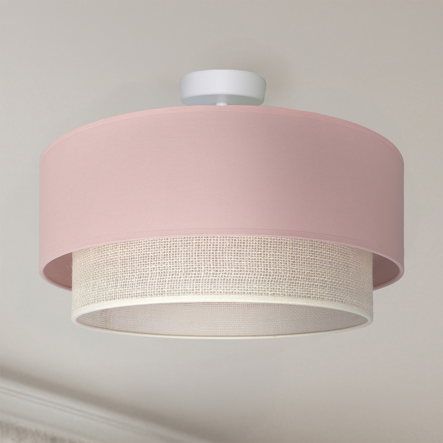 Brilagi - Lustră LED aplicată BOHO BOBO 1xE27/10W/230V Ø 40 cm roz/crem