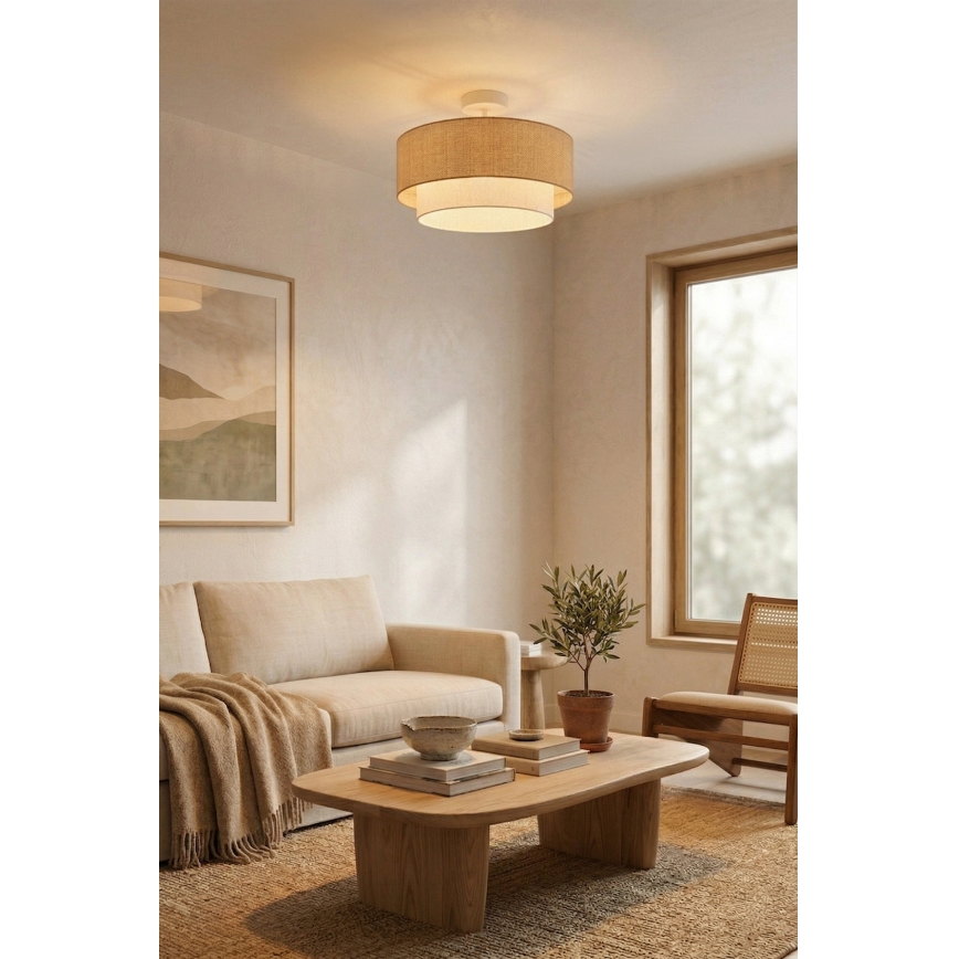 Brilagi - Lustră LED aplicată BOHO ECO, 1xE27/10W/230V, Ø 40 cm, bej/crem