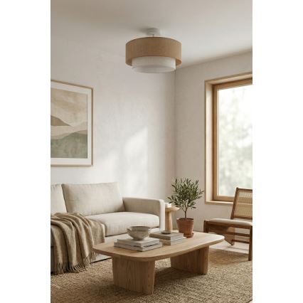 Brilagi - Lustră LED aplicată BOHO ECO, 1xE27/10W/230V, Ø 40 cm, bej/crem