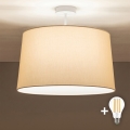 Brilagi - Lustra LED aplicată CERIA, 1x E27/60W/230V, Ø 45 cm, alb/bej